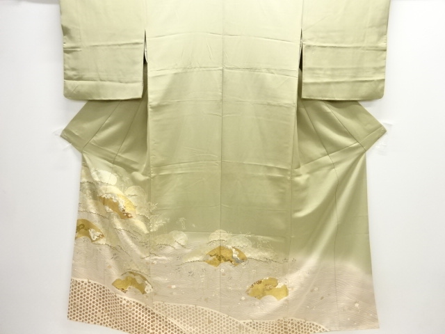 JAPANESE KIMONO / IRO-TOMESODE / EMBROIDERY / FLOWER & BIRD